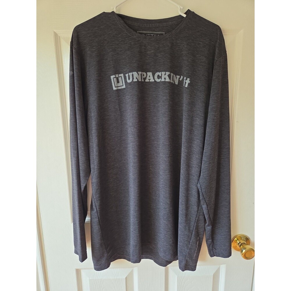 Anetik Gray Tshirt Men’s XL UPF 30 VINT Technology Long Sleeves Fisherman Sailor